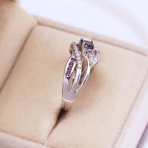 🌸Unique Magic Color Factory Outlet Colorful Water Drop Amethyst Ring, GPMB1483 - Picture 5 of 5